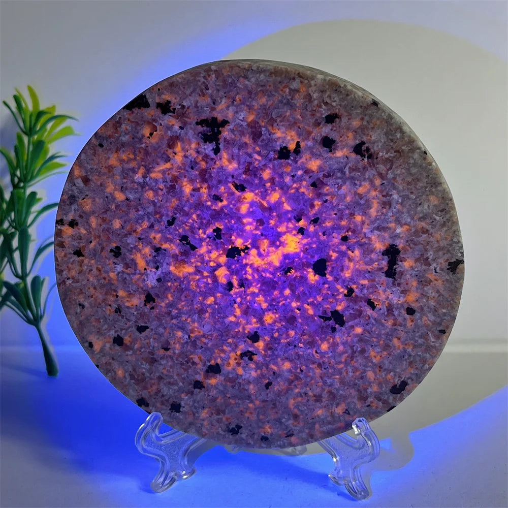 Yooperlite Sphere Ball Circle Stone Quartz Natural Crystal Minerals Spiritual Shui Reiki Living Ornaments Home Decoration+Stand