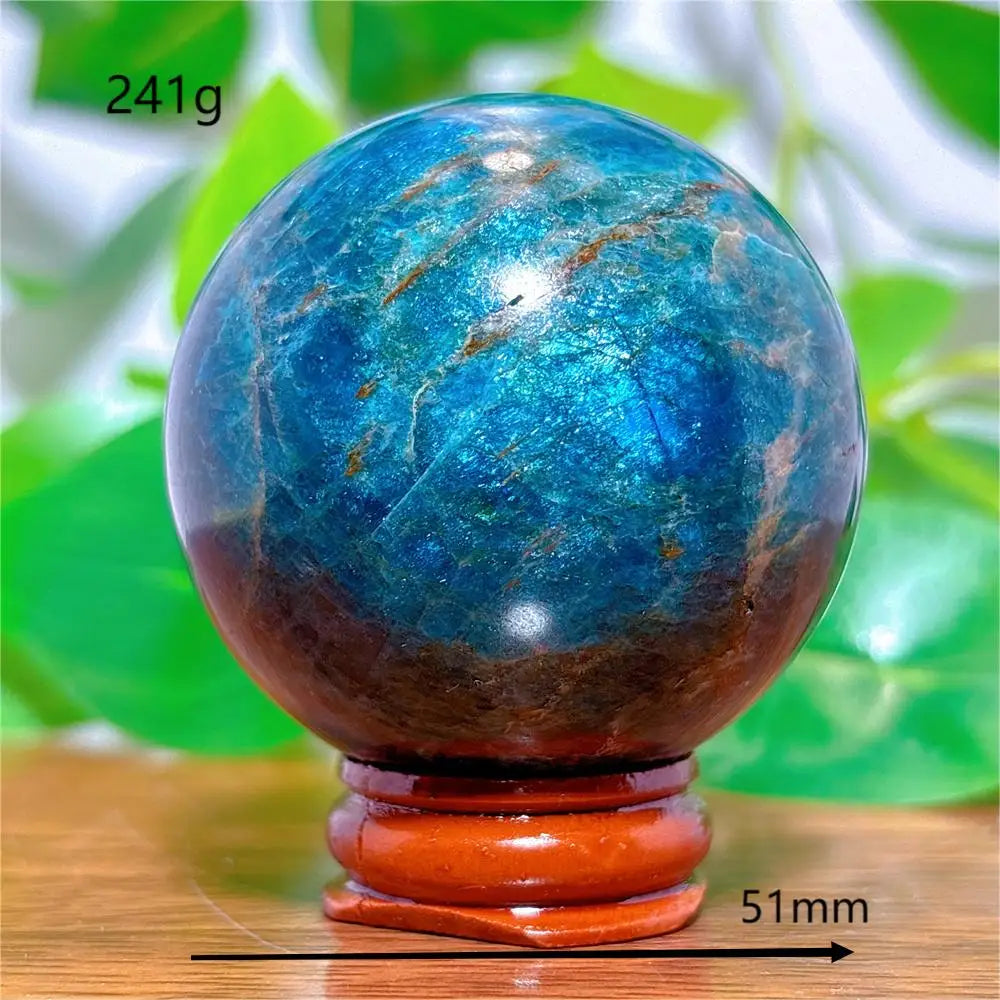 Apatite Sphere Crystal Natural Quartz Stone Home Decoration Minerals Reiki Craft Gifts Love Energy Healing Meditation +Stand