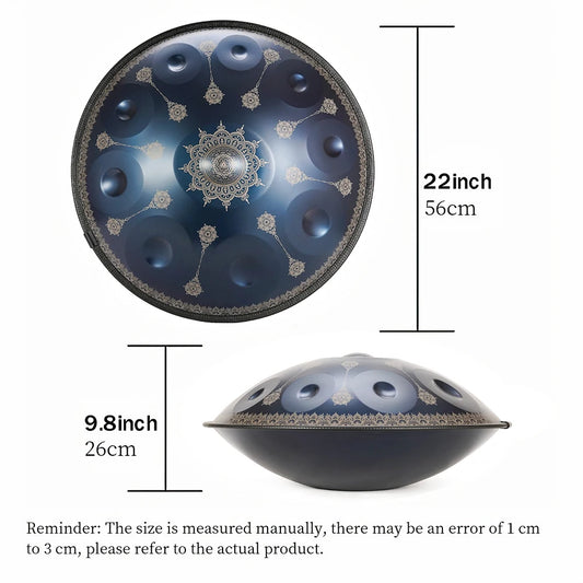 432Hz 9 Notes Handpan Dirum D Minor 22 inch Tambor Meditation Instrument Yoga Music Drum Beginner Steel Tongue Drum Gift