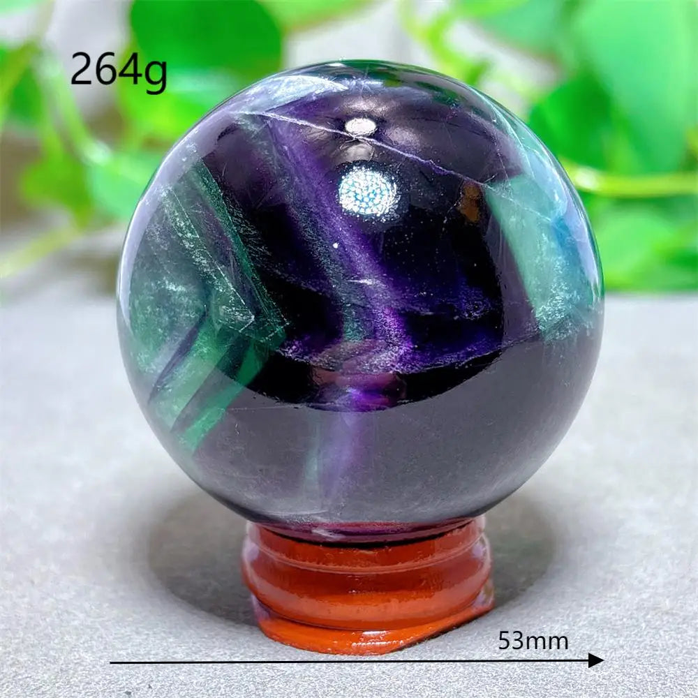 Feather Fluorite Sphere Crystal Natural Stone Quartz Stone Minerals Home Decoration Reiki Craft Gifts Energy Healing Love Luck