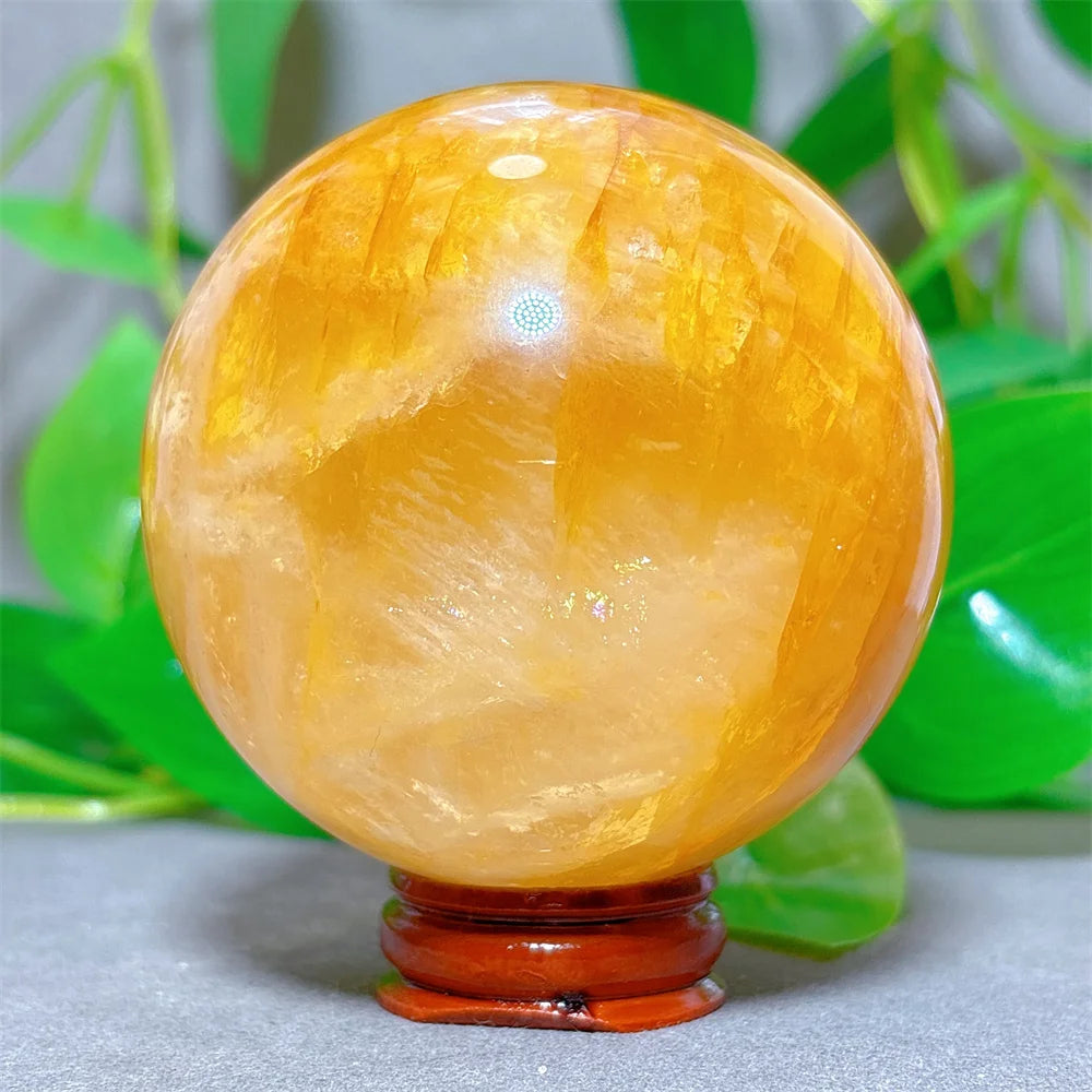 Golden Healer Sphere Crystal Natural Quartz Stone Home Decoration Minerals Love Beautiful Craft Gifts Energy Healing +Stand