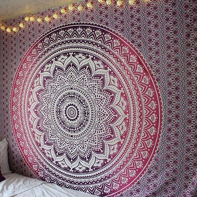 Mandala tapestry macrame wall tapestry Wall Hanging Bohemian Beach Mat Polyester Thin Blanket Yoga Shawl Mat Blanket boho decor
