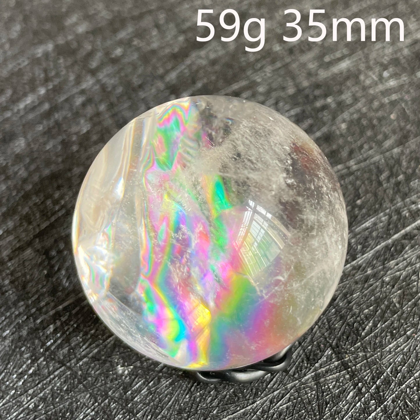 Natural Stone Rainbow Clear Quartz Sphere Polished Rock Crystal Ball Decoration Gemstone Chakra Healing Gift