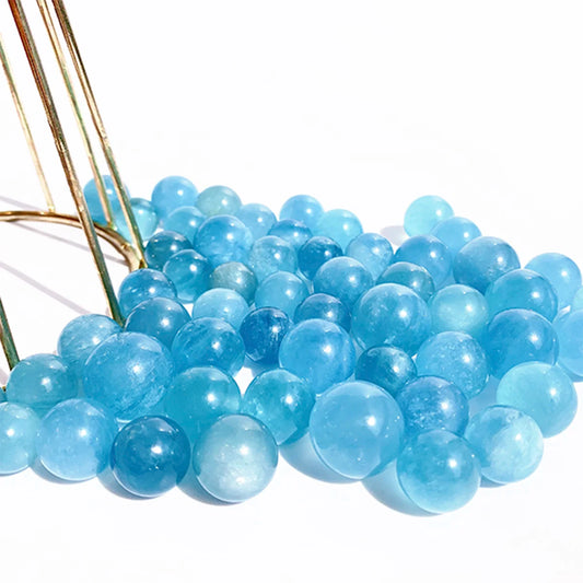 Natural Aquamarine Sapphire  Crystal Tower Exquisite Reiki Crystal Energy Sphere Home Decor Jewelry Gift