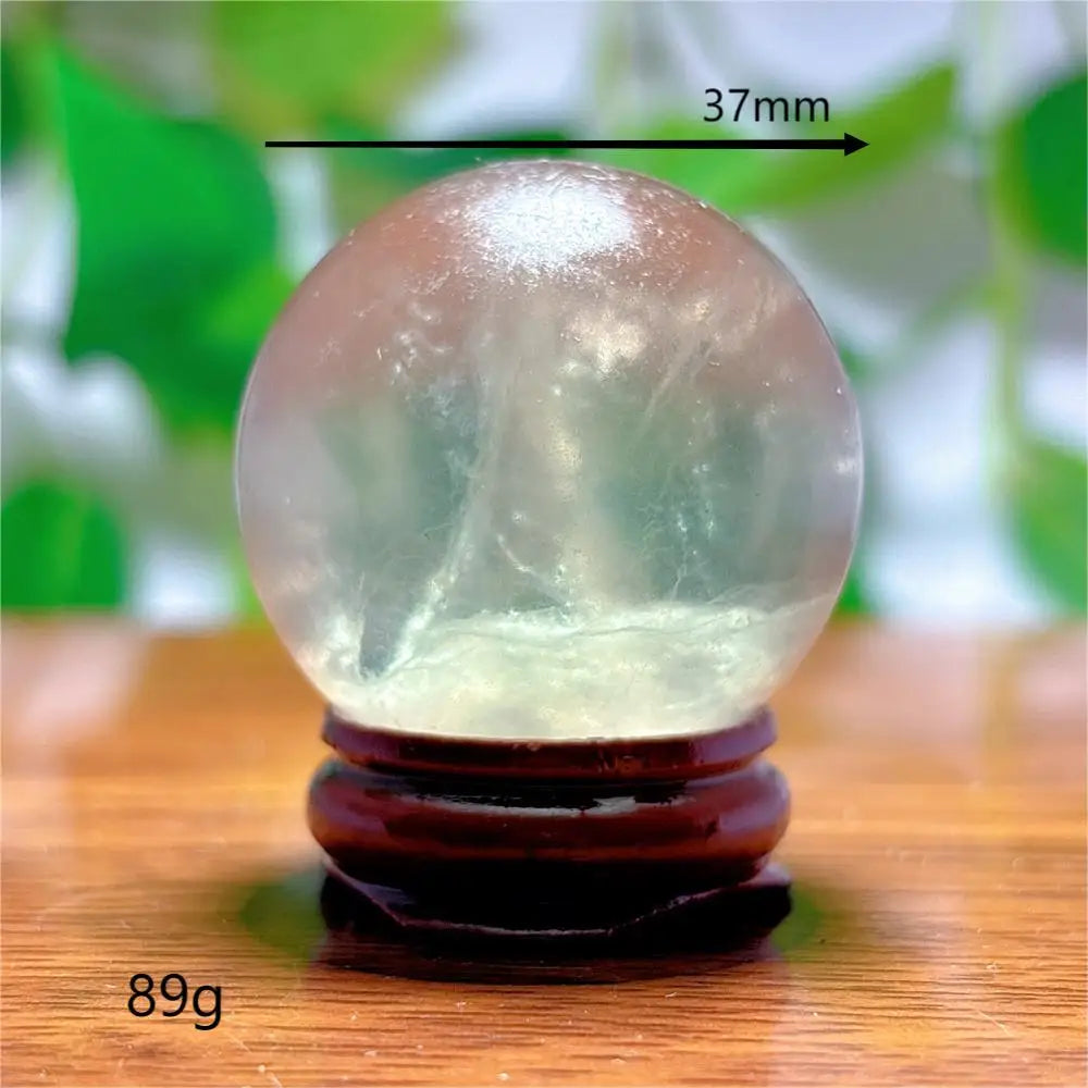 Fluorite Sphere Crystal Natural Quartz Stone Minerals Home Decoration Reiki Craft Energy Healing  Meditation Spiritual +Stand
