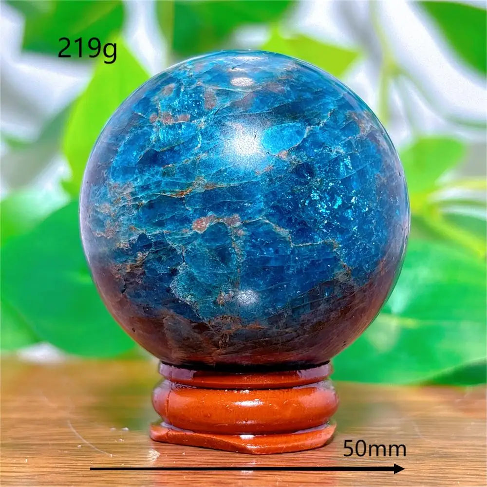 Apatite Sphere Crystal Natural Quartz Stone Home Decoration Minerals Reiki Craft Gifts Love Energy Healing Meditation +Stand