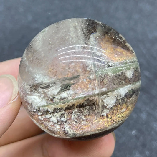 Natural Green Phantom Quartz Sphere Decoration Polished Garden Quartz Crystal Ball Reiki Healing Gift