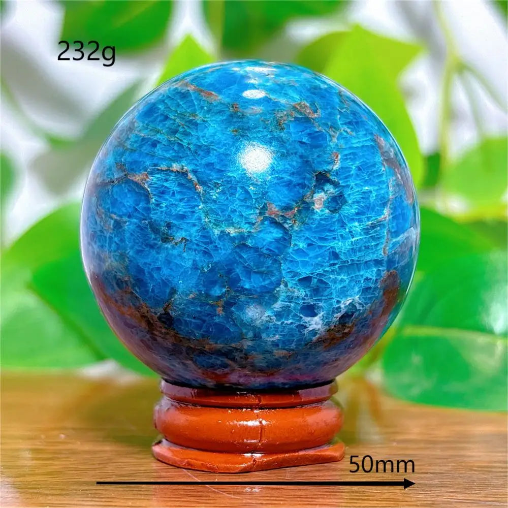 Apatite Sphere Crystal Natural Quartz Stone Home Decoration Minerals Reiki Craft Gifts Love Energy Healing Meditation +Stand