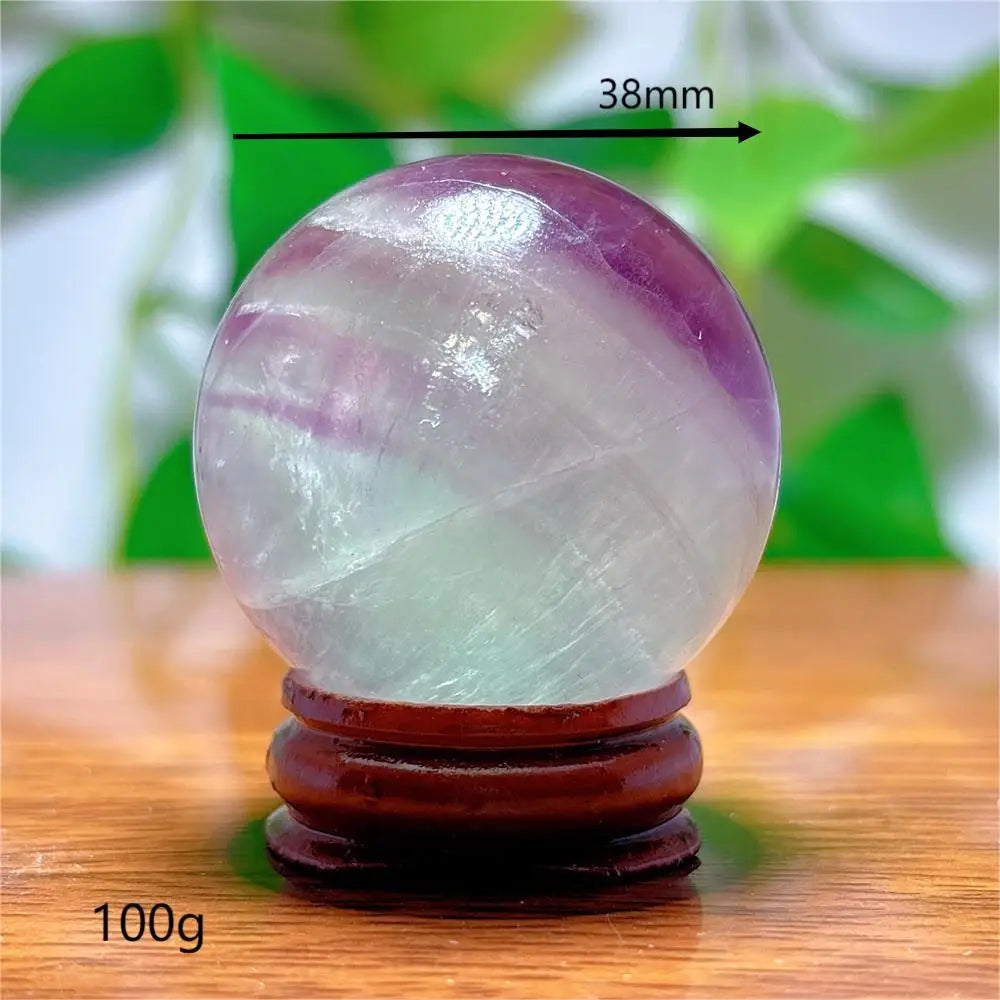 Fluorite Sphere Crystal Natural Quartz Stone Minerals Home Decoration Reiki Craft Energy Healing  Meditation Spiritual +Stand