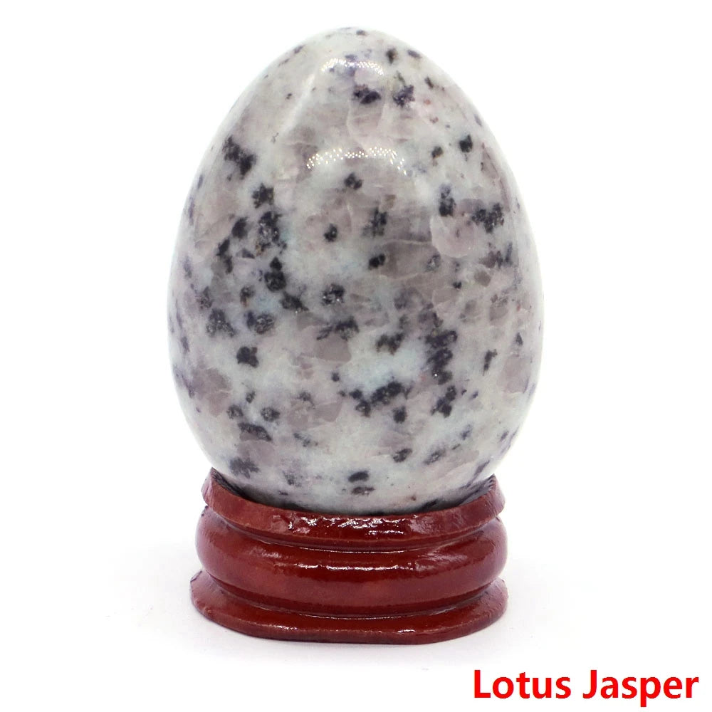 34x49MM Stone Egg Natural Amethyst Jade Crystal Reiki Healing Wicca Massage Eggs Energy Quartz Feng Shui Gemstone Crafts Decor