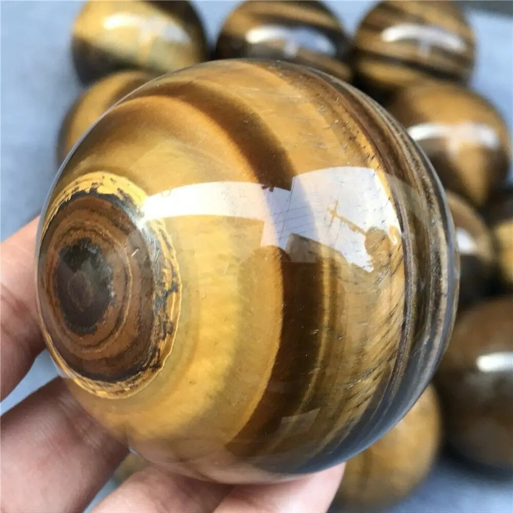 40-85mm Natural Tiger s Eye Quartz Crystal Sphere Ball Healing