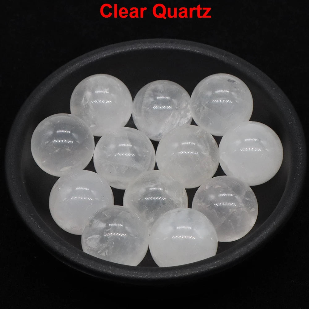 Wholesale 16mm Mini Crystal Balls Natural Healing Stones Pocket Spheres Chakra Globe Reiki Bead Mineral Gems Specimen Home Decor