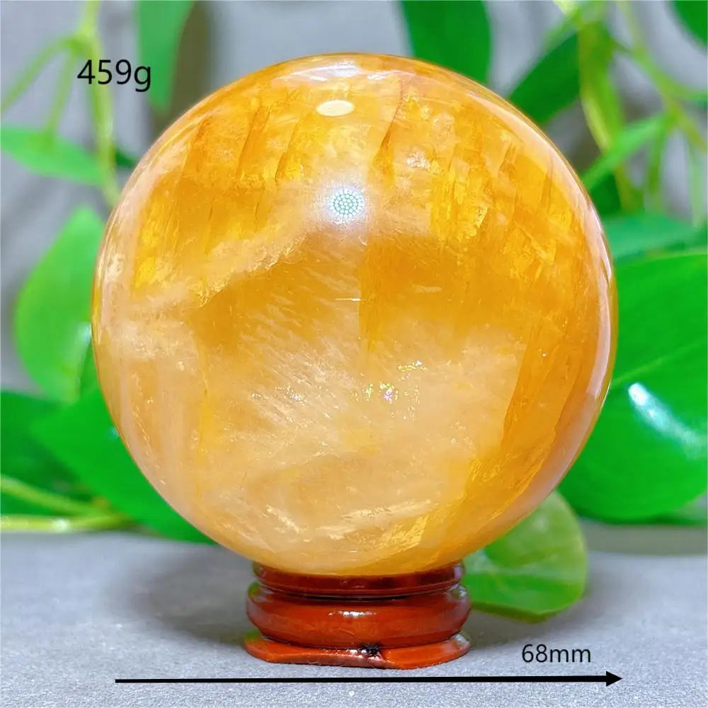 Golden Healer Sphere Crystal Natural Quartz Stone Home Decoration Minerals Love Beautiful Craft Gifts Energy Healing +Stand