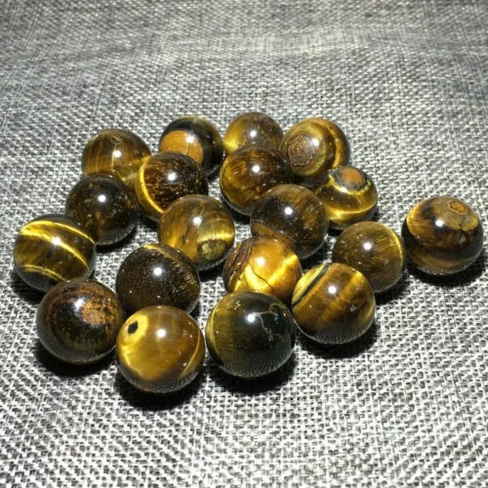 20mm Natural Tiger's Eye Crystal Sphere Ball Feng Shui Chakra Mineral Collection Home Desk Decor