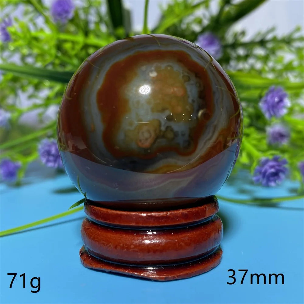 Natural Crystal Sardonyx Winding Agate  Ball Mineral Specimen Smooth  Quartz Sphere  Reiki Healing Gift Stone Home Decoration