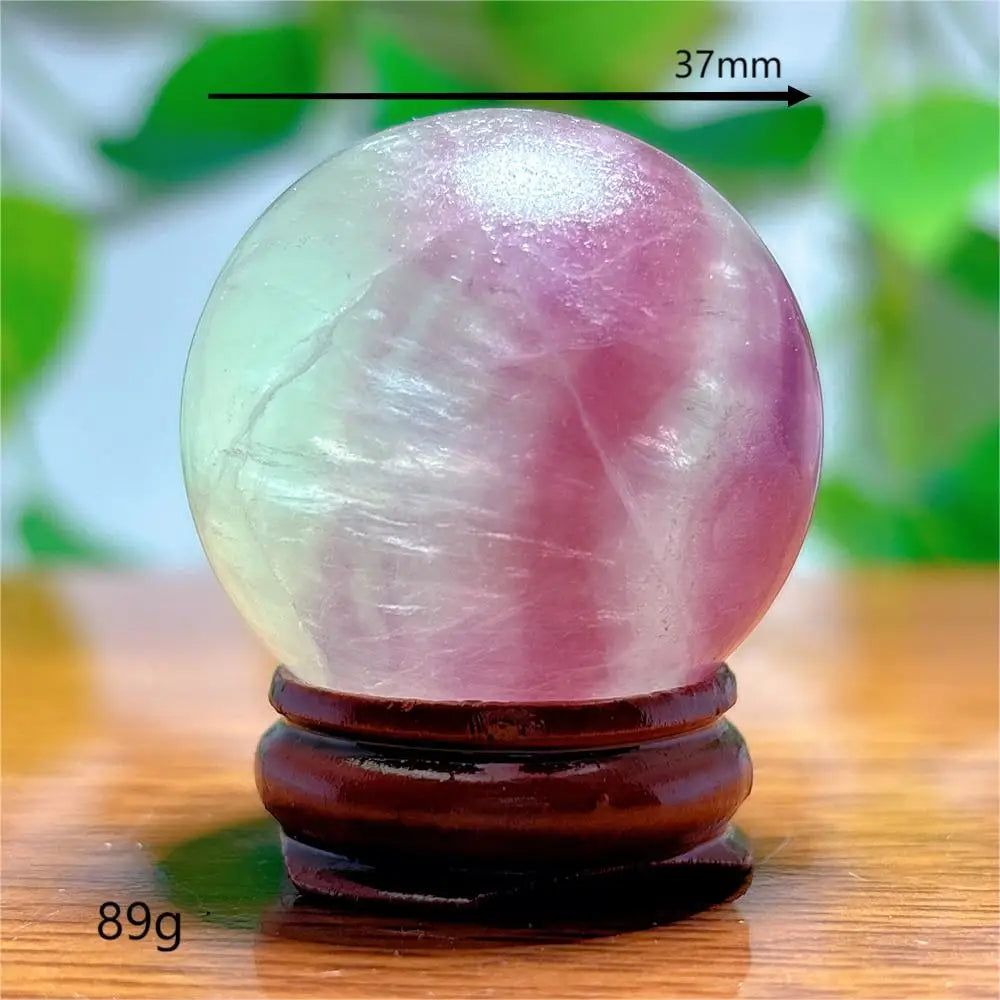 Fluorite Sphere Crystal Natural Quartz Stone Minerals Home Decoration Reiki Craft Energy Healing  Meditation Spiritual +Stand
