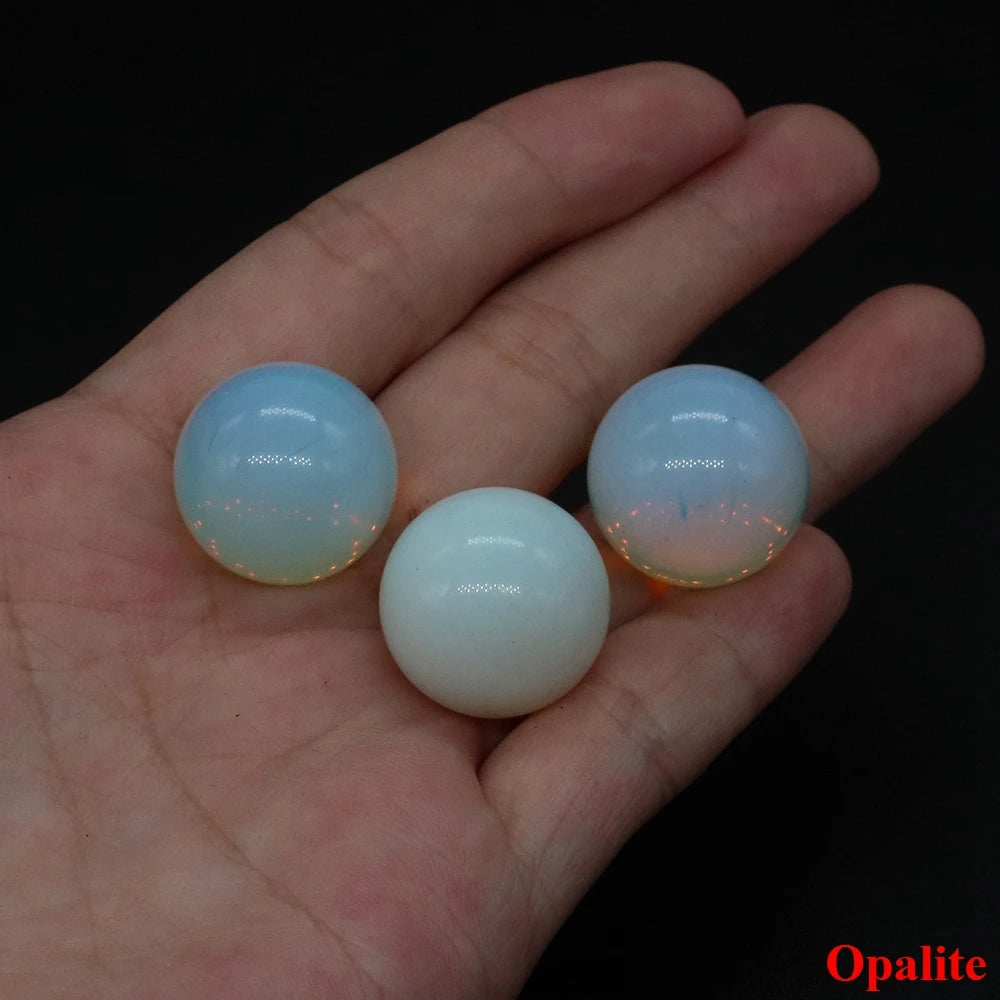20mm Natural Stone Round Ball Rose Quartz Non-Porous Crystal Bead DIY Gems Sphere for Necklace Bracelet Making Jewelry Wholesale
