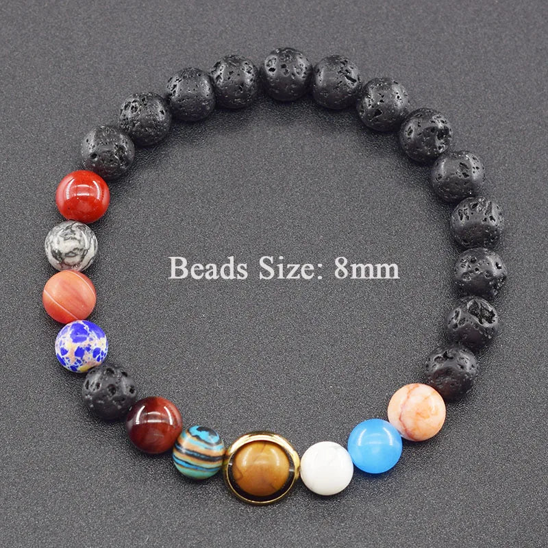 Hot Selling Cosmic Solar System Bracelet Eight Planets Sun Mercury Venus Earth Moon Mars Jupiter SaturnUranus Neptune Friendship Bracelet Handmade Jewelry Accessories