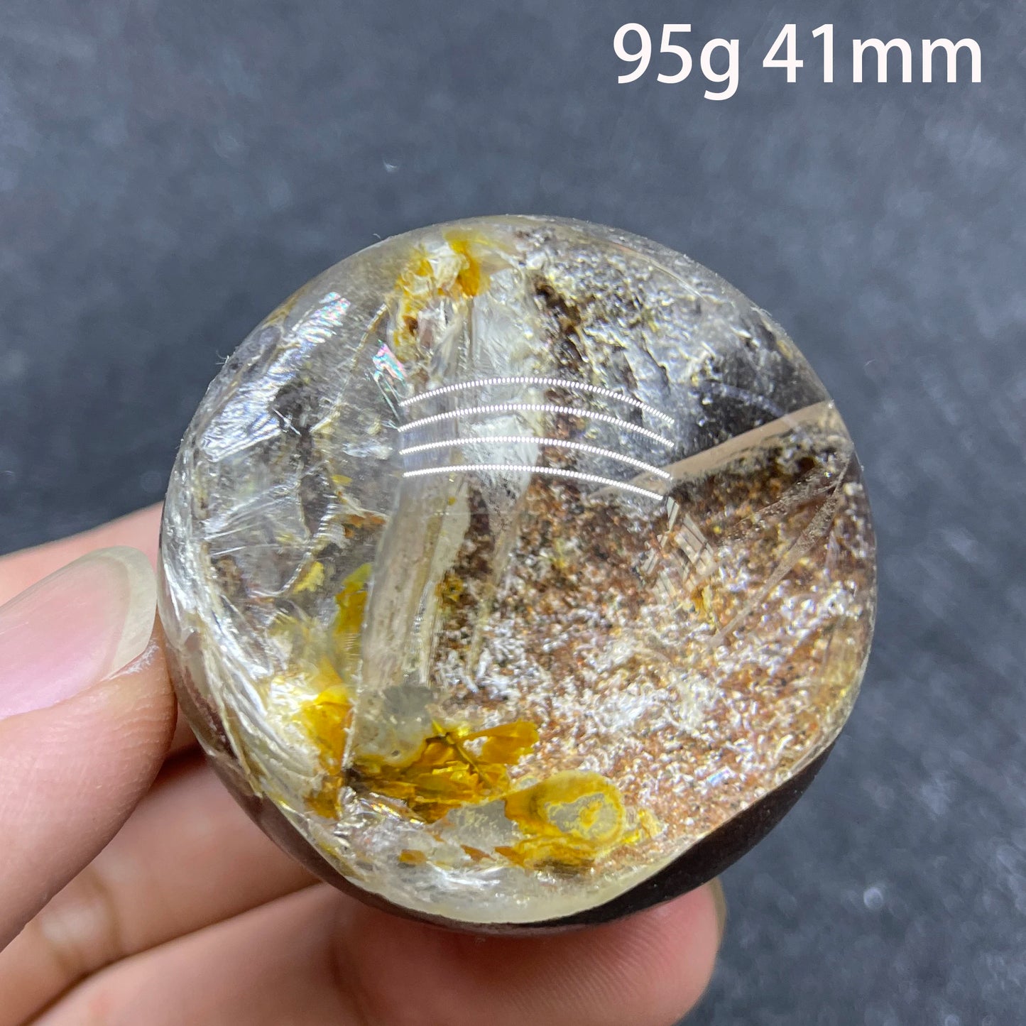 Natural Green Phantom Quartz Sphere Decoration Polished Garden Quartz Crystal Ball Reiki Healing Gift