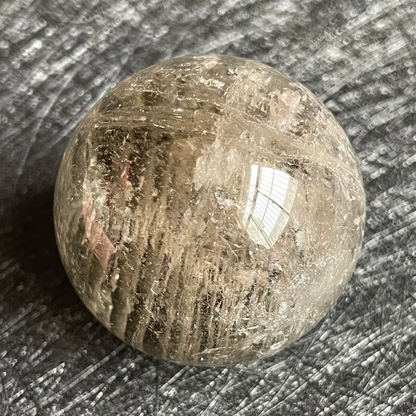 81g Natural Green Phantom Sphere Decoration Polished Garden Quartz Crystal Ball Reiki Healing L125