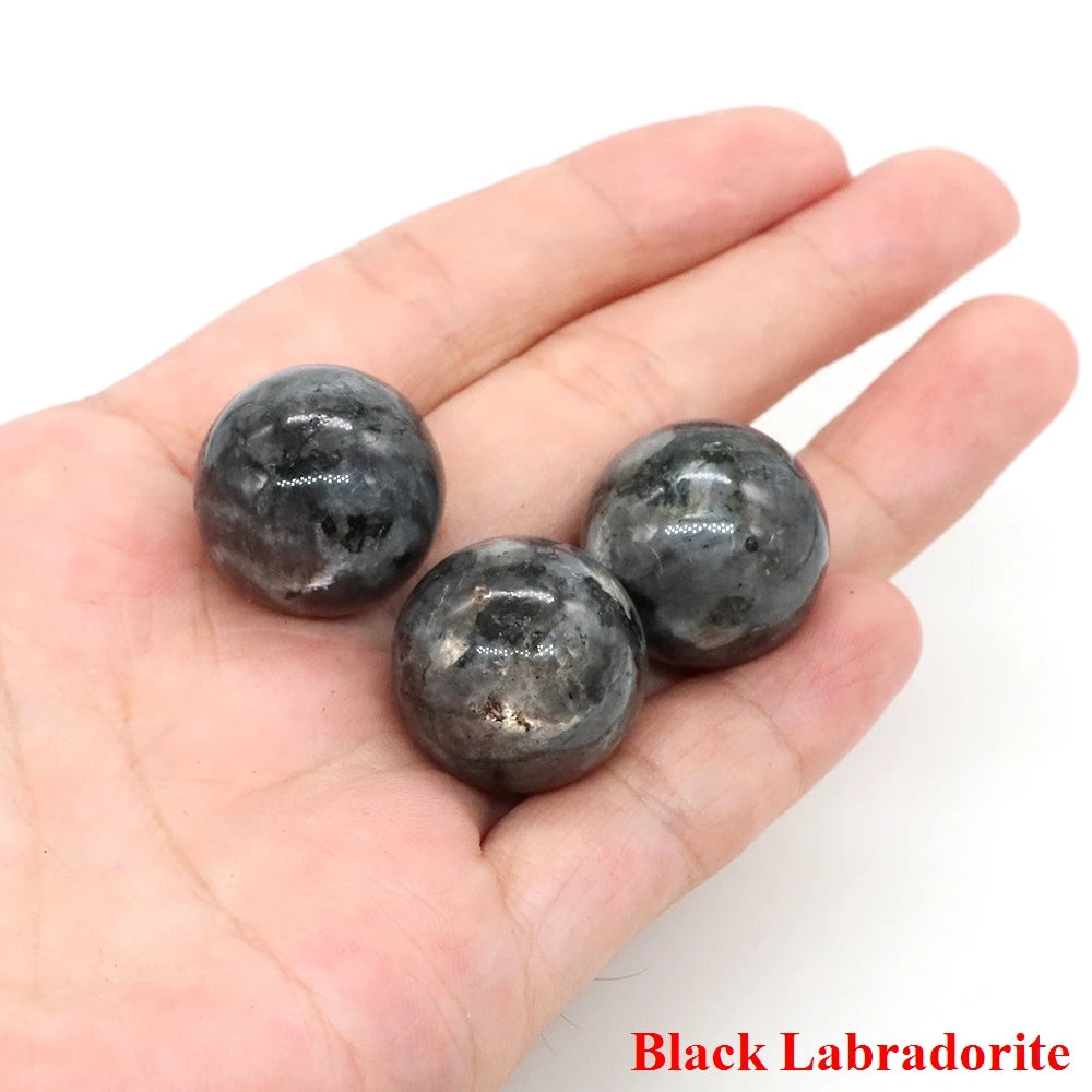 20mm Natural Stone Round Ball Rose Quartz Non-Porous Crystal Bead DIY Gems Sphere for Necklace Bracelet Making Jewelry Wholesale