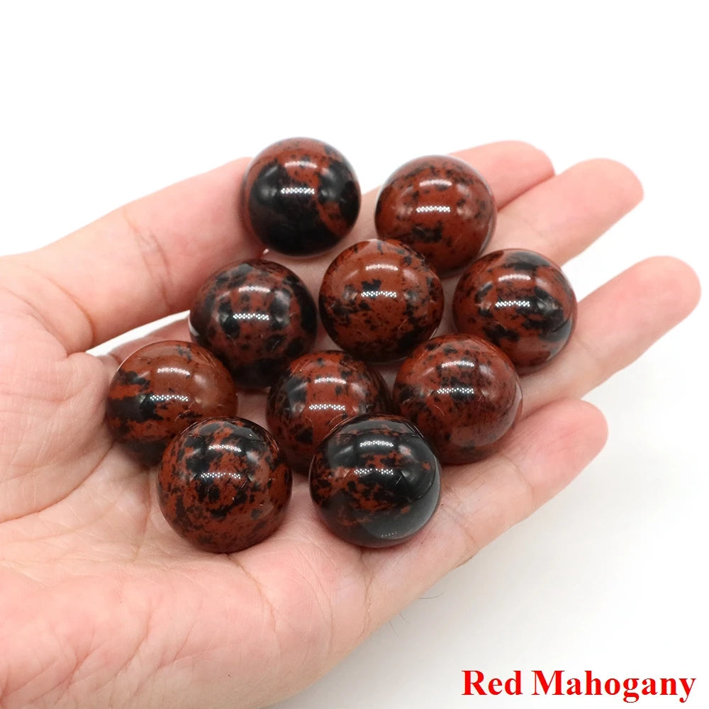 20mm Natural Stone Round Ball Rose Quartz Non-Porous Crystal Bead DIY Gems Sphere for Necklace Bracelet Making Jewelry Wholesale
