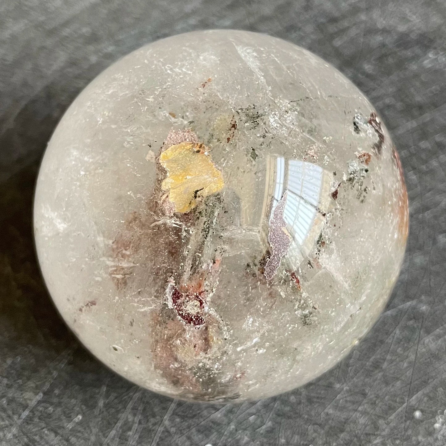 300g Natural Stone Crystal Ball Green Phantom Rock Decoration Rough Polished Garden Quartz Sphere Healing