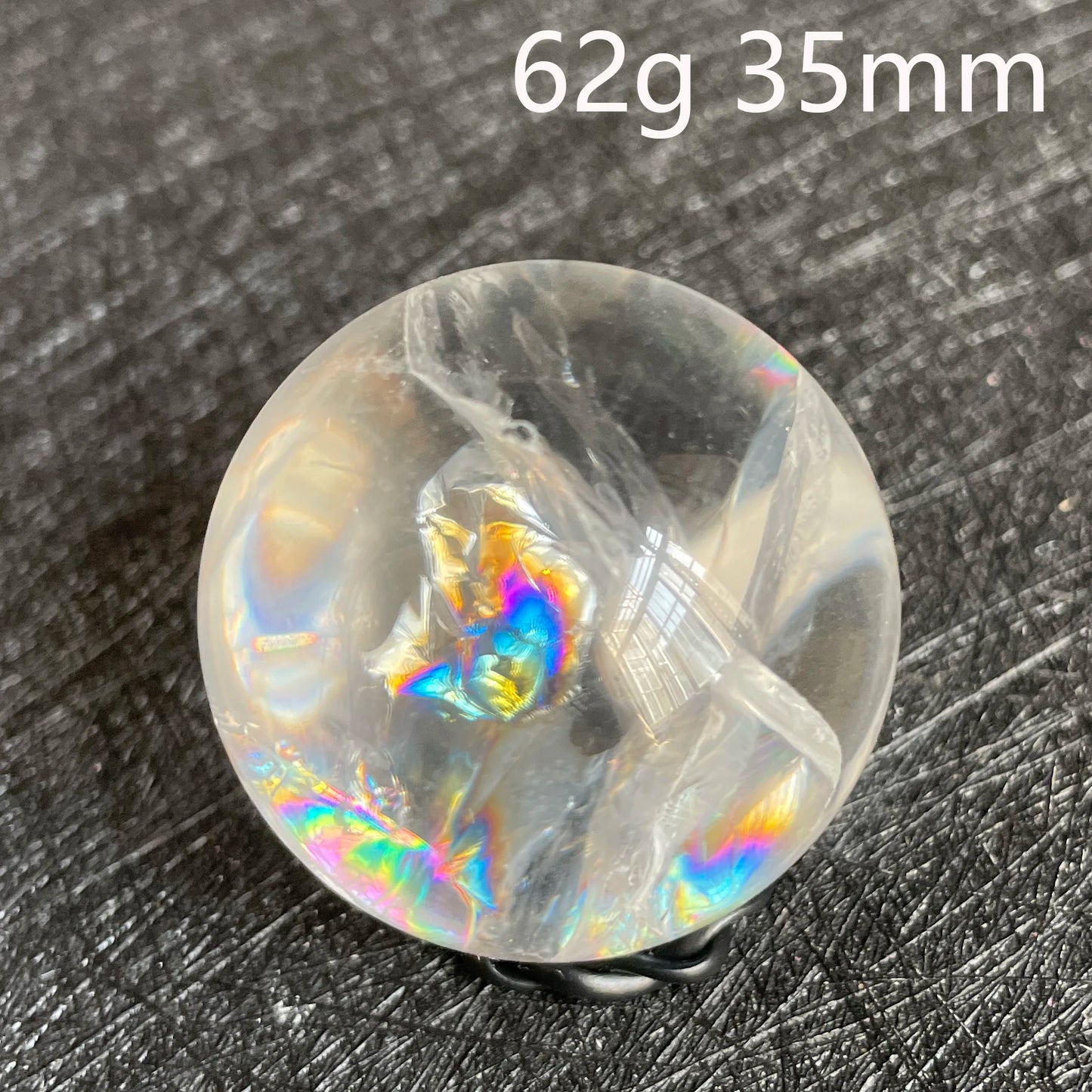 Natural Stone Rainbow Clear Quartz Sphere Polished Rock Crystal Ball Decoration Gemstone Chakra Healing Gift