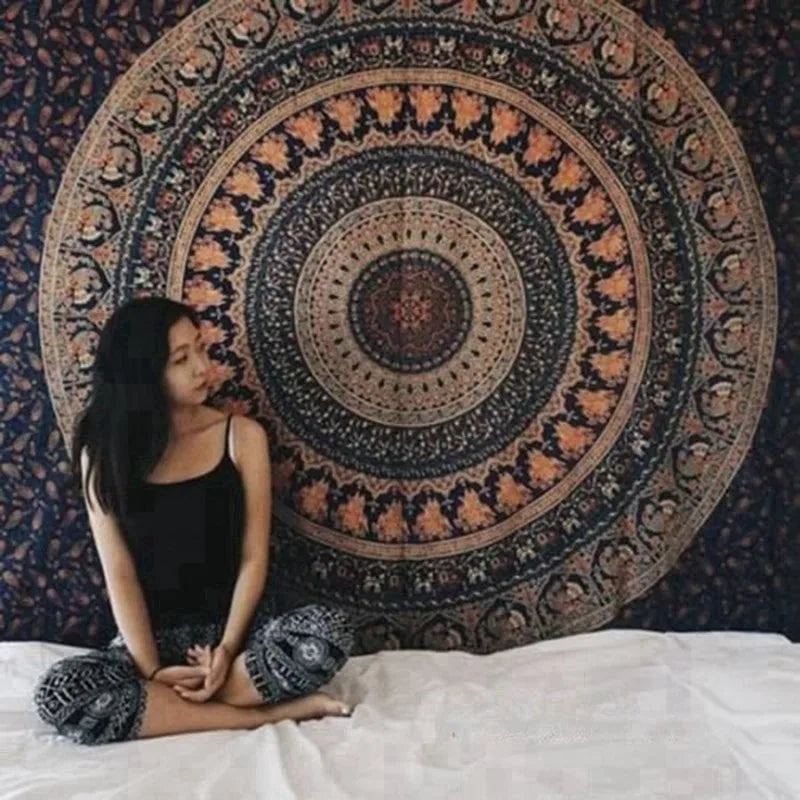 Mandala tapestry macrame wall tapestry Wall Hanging Bohemian Beach Mat Polyester Thin Blanket Yoga Shawl Mat Blanket boho decor