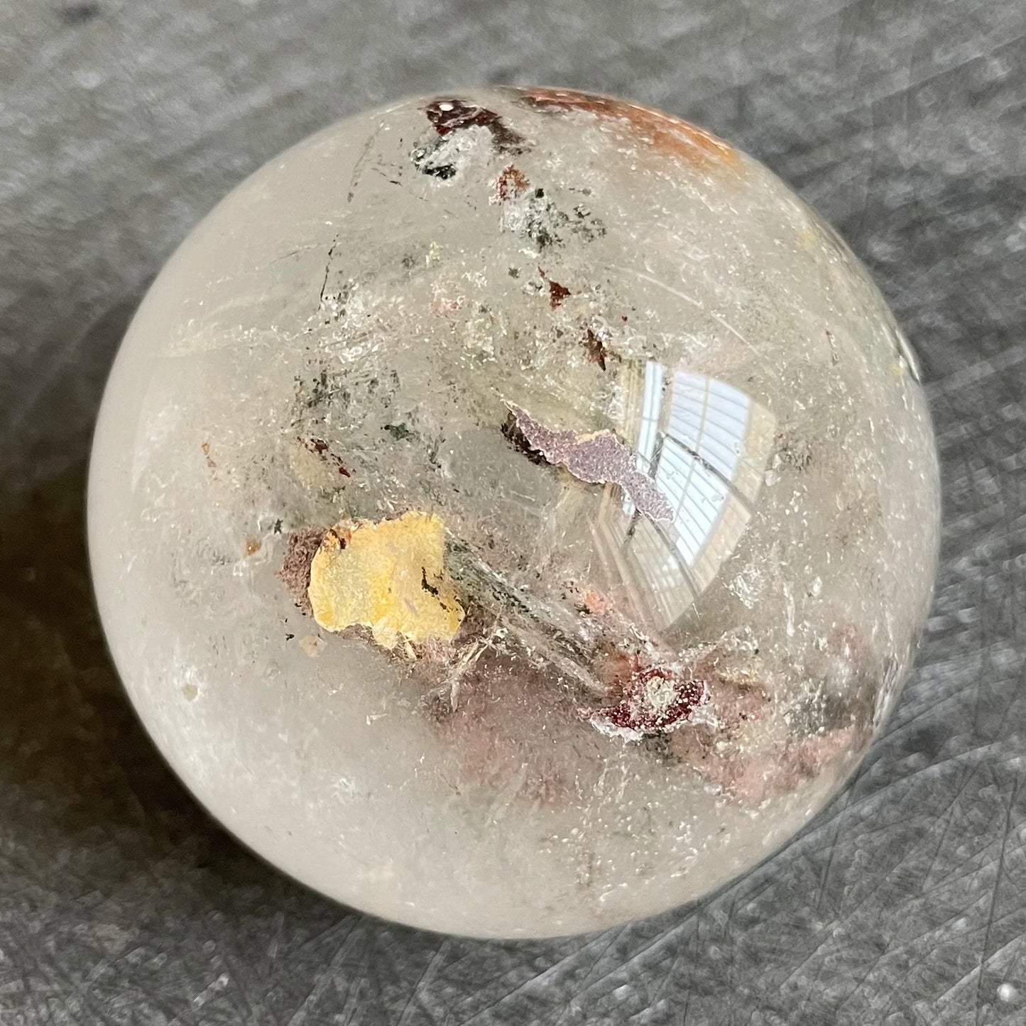 300g Natural Stone Crystal Ball Green Phantom Rock Decoration Rough Polished Garden Quartz Sphere Healing