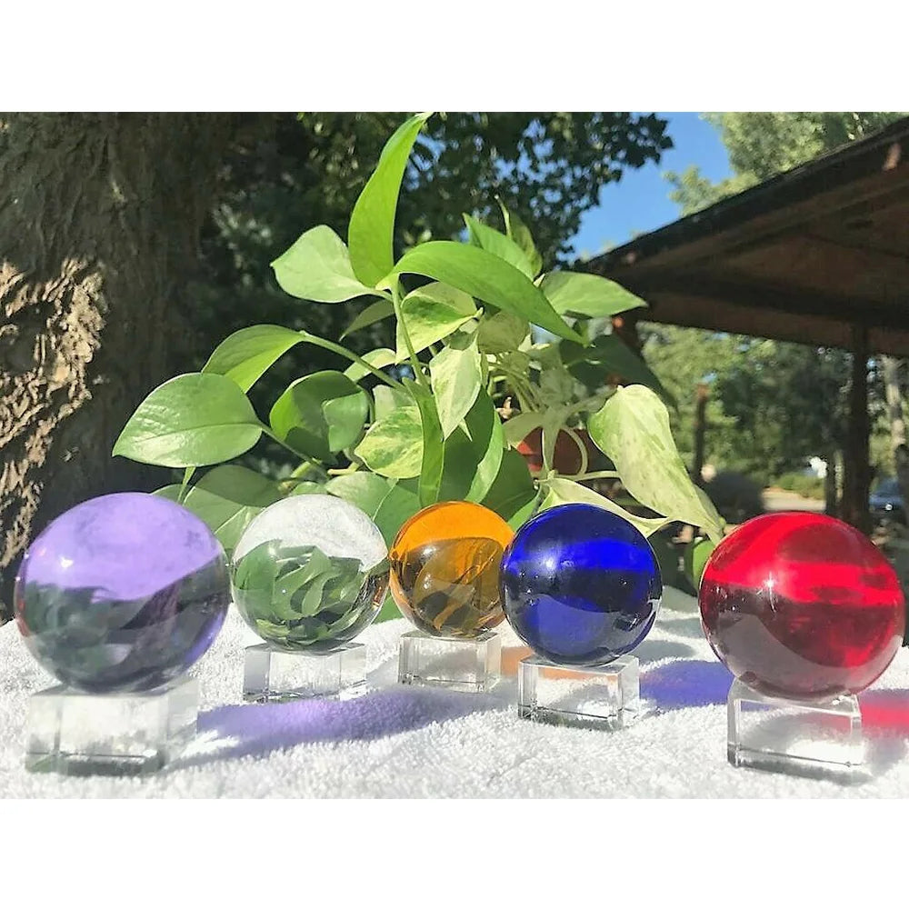 40/50/60MM Asia Rare Clear Multicolor K9 Crystal Ball Healing Magic Sphere Photography Props Lensball Living Room Decor Gifts