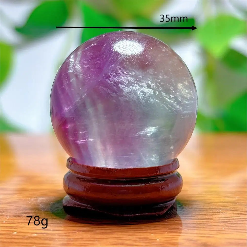 Fluorite Sphere Crystal Natural Quartz Stone Minerals Home Decoration Reiki Craft Energy Healing  Meditation Spiritual +Stand