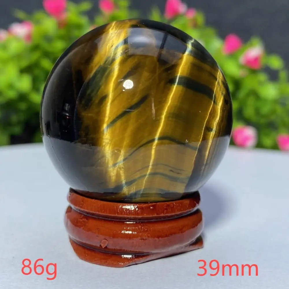 Blue Yellow Tiger Eye Ball Natural Crystal Sphere Mineral Gem Specimen Spiritual Meditation Reiki Healing Stone Home Decoration
