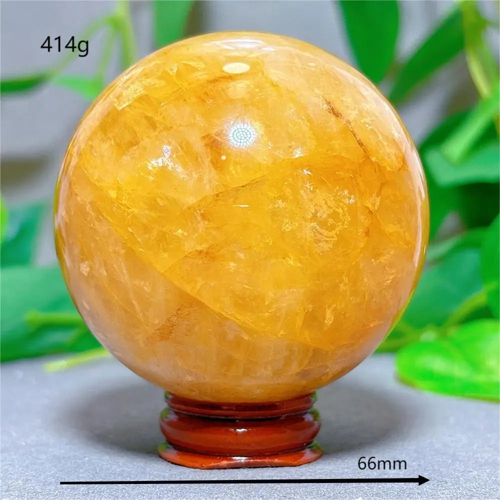 Golden Healer Sphere Crystal Natural Quartz Stone Home Decoration Minerals Love Beautiful Craft Gifts Energy Healing +Stand
