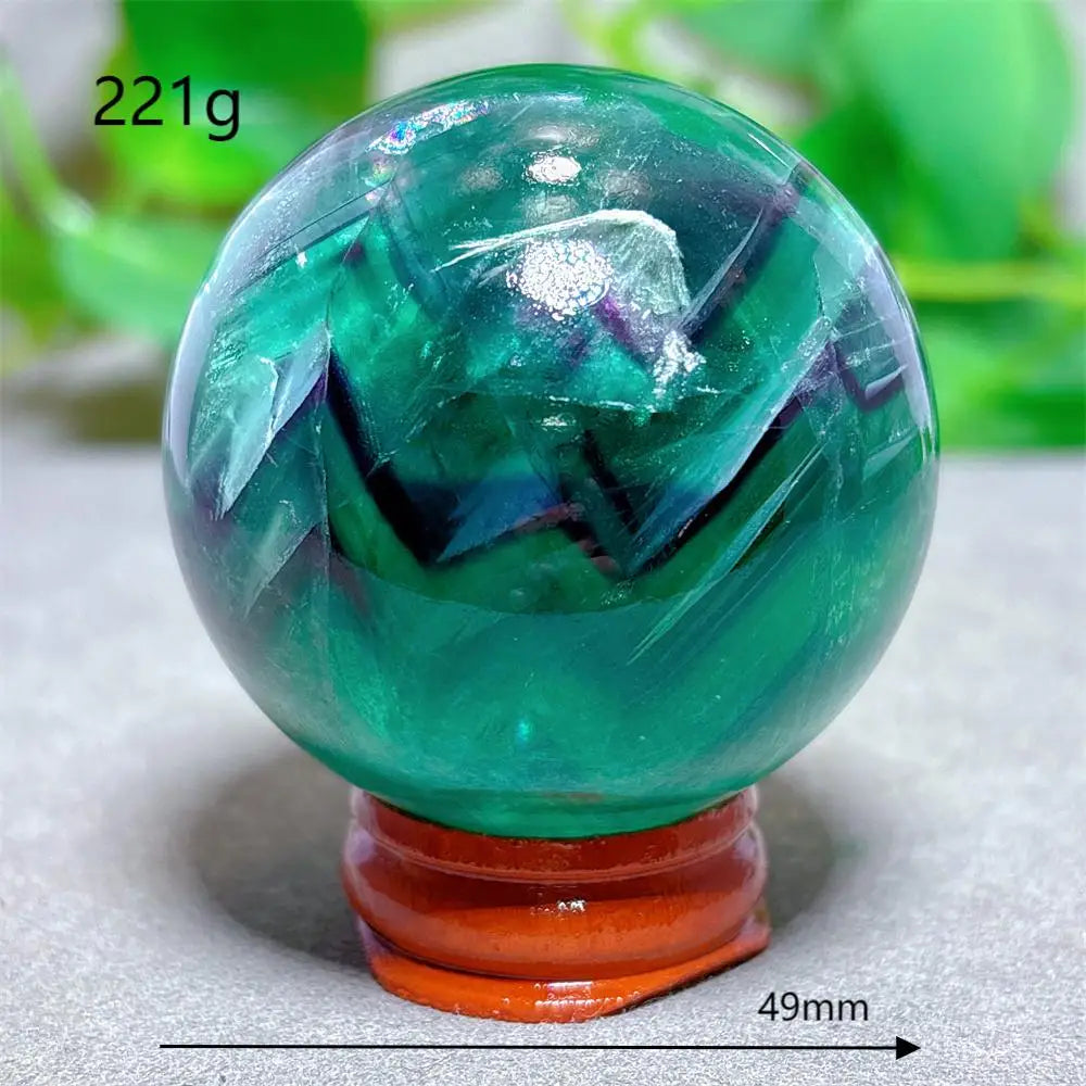 Feather Fluorite Sphere Crystal Natural Stone Quartz Stone Minerals Home Decoration Reiki Craft Gifts Energy Healing Love Luck
