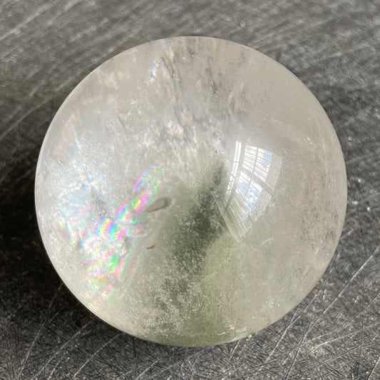 331g Natural Stone Crystal Ball Green Phantom Rock Decoration Rough Polished Garden Quartz Sphere Healing
