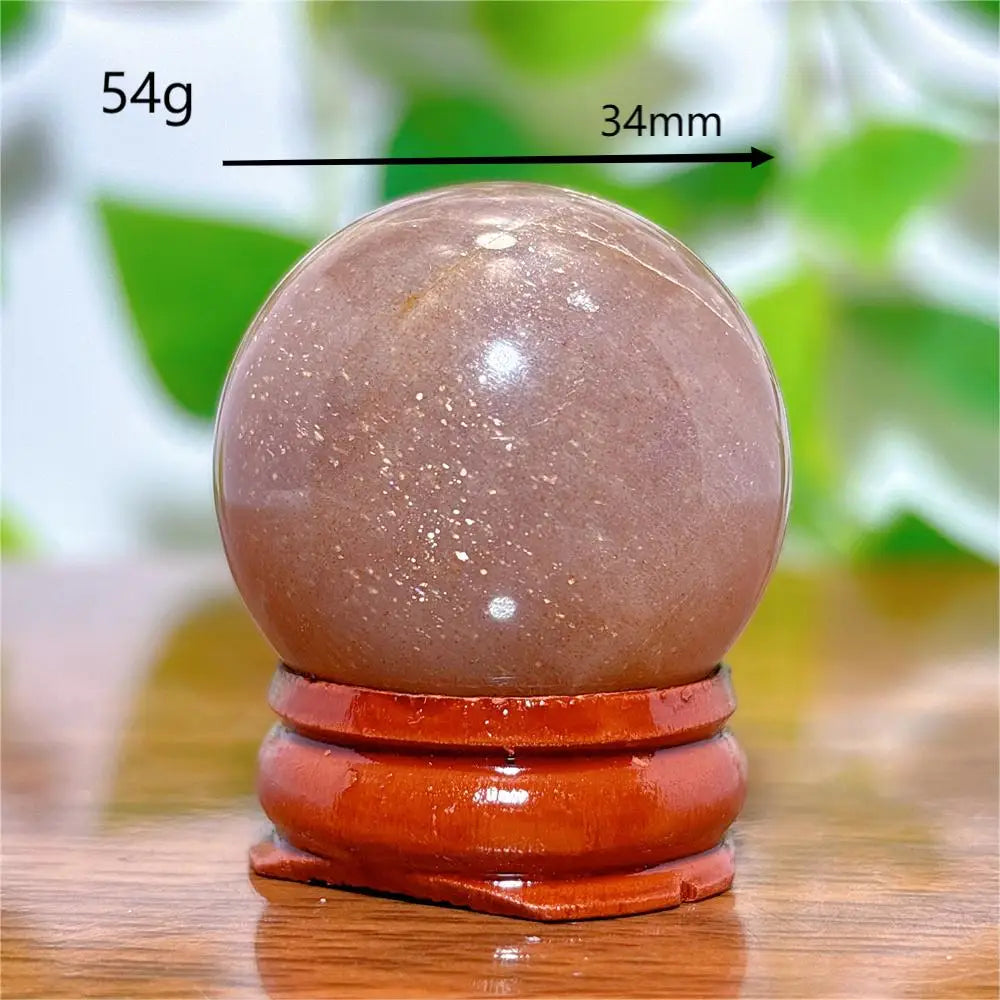 Moonstone With Gold Sun Sphere Crystal Natural Stone Quartz Home Decoration Minerals Reiki Craft Gifts Energy Healing Spiritual