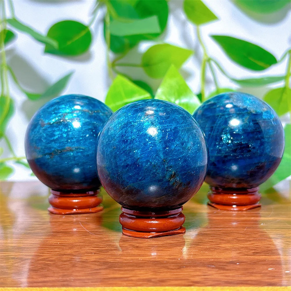 Apatite Sphere Crystal Natural Quartz Stone Home Decoration Minerals Reiki Craft Gifts Love Energy Healing Meditation +Stand