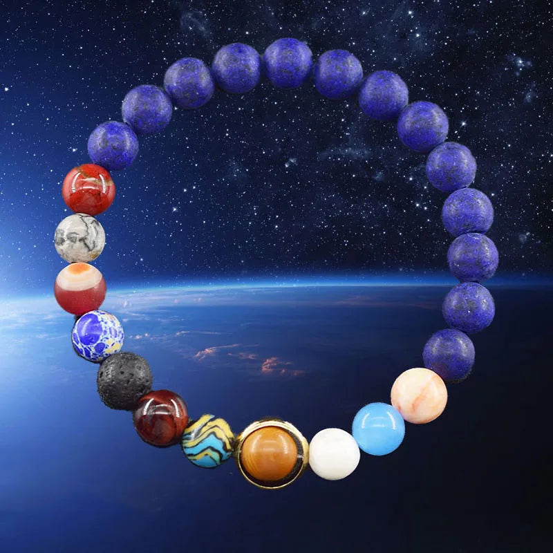 Hot Selling Cosmic Solar System Bracelet Eight Planets Sun Mercury Venus Earth Moon Mars Jupiter SaturnUranus Neptune Friendship Bracelet Handmade Jewelry Accessories