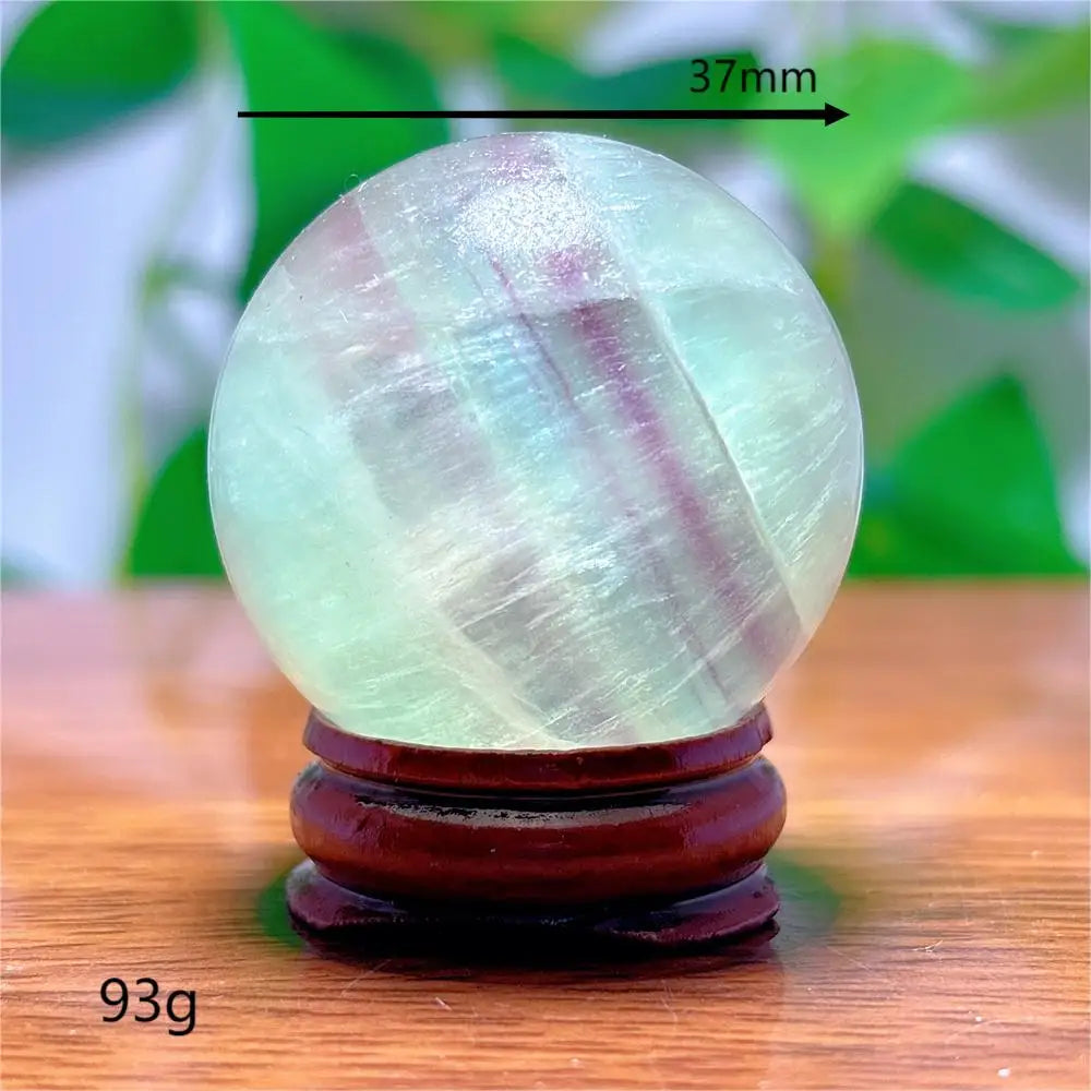 Fluorite Sphere Crystal Natural Quartz Stone Minerals Home Decoration Reiki Craft Energy Healing  Meditation Spiritual +Stand