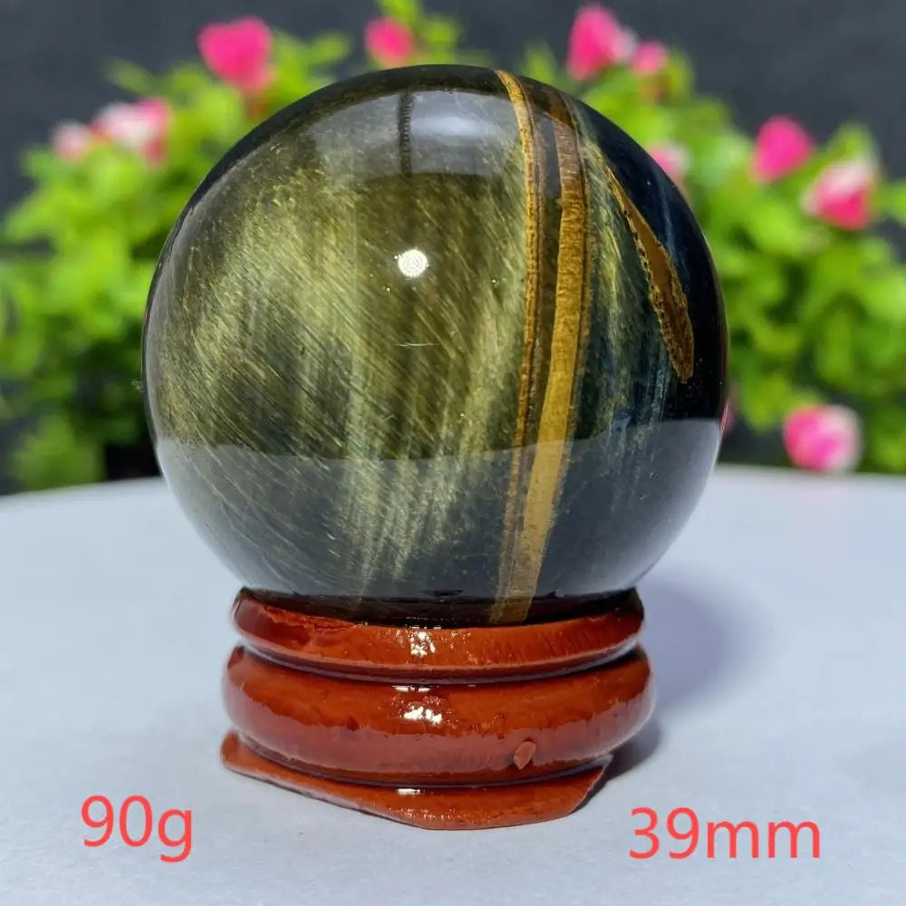 Blue Yellow Tiger Eye Ball Natural Crystal Sphere Mineral Gem Specimen Spiritual Meditation Reiki Healing Stone Home Decoration
