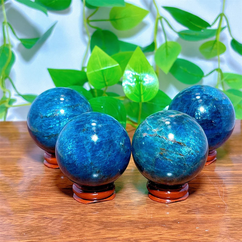 Apatite Sphere Crystal Natural Quartz Stone Home Decoration Minerals Reiki Craft Gifts Love Energy Healing Meditation +Stand