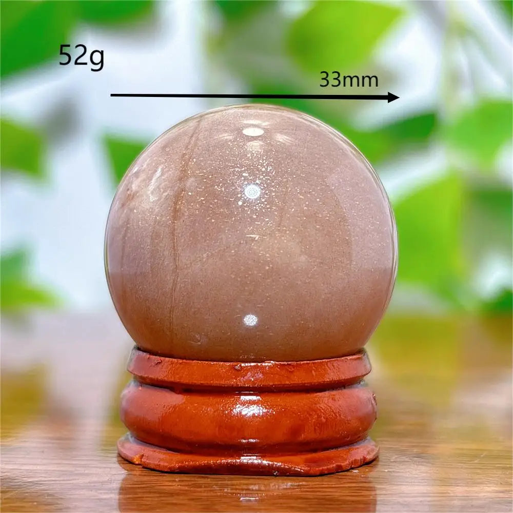 Moonstone With Gold Sun Sphere Crystal Natural Stone Quartz Home Decoration Minerals Reiki Craft Gifts Energy Healing Spiritual
