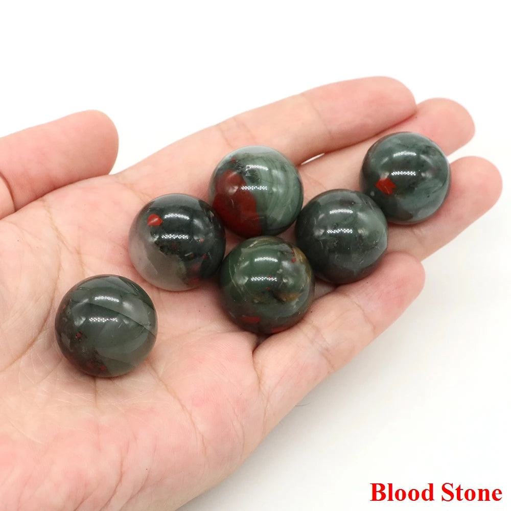 20mm Natural Stone Round Ball Rose Quartz Non-Porous Crystal Bead DIY Gems Sphere for Necklace Bracelet Making Jewelry Wholesale