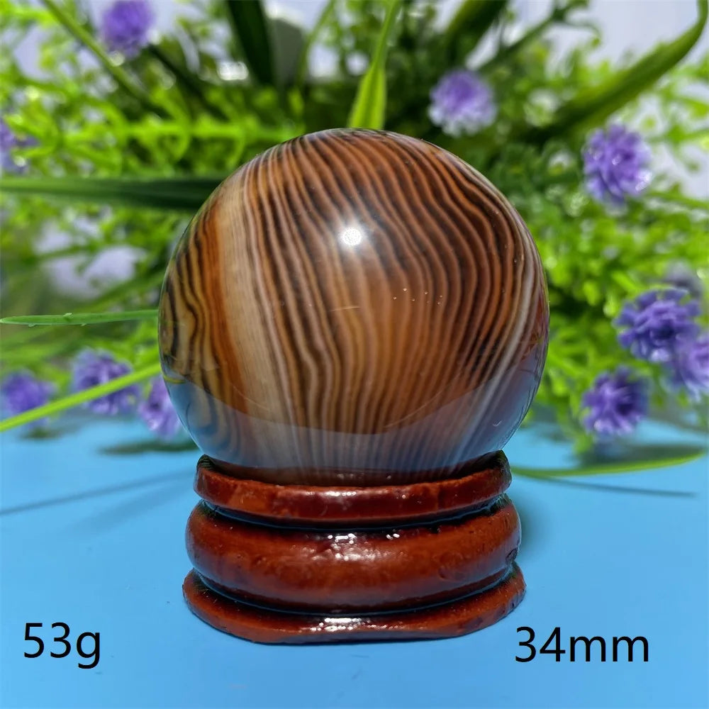 Natural Crystal Sardonyx Winding Agate  Ball Mineral Specimen Smooth  Quartz Sphere  Reiki Healing Gift Stone Home Decoration
