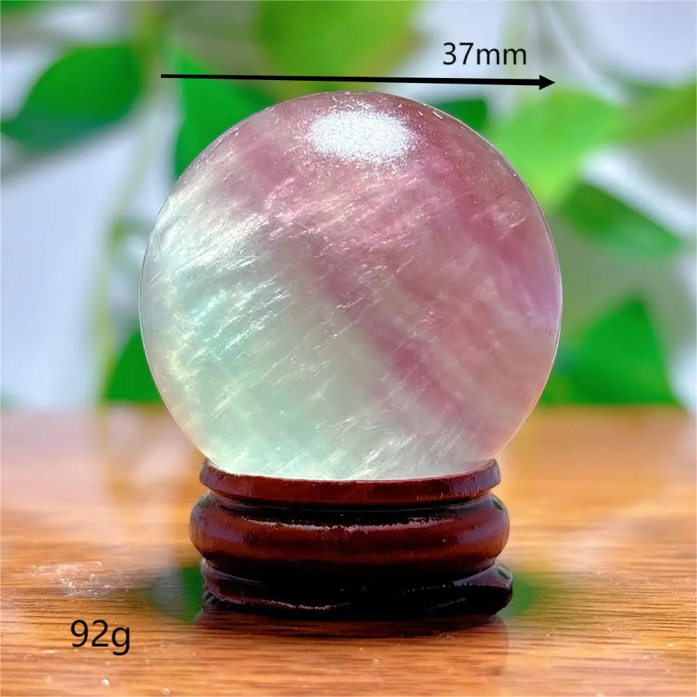 Fluorite Sphere Crystal Natural Quartz Stone Minerals Home Decoration Reiki Craft Energy Healing  Meditation Spiritual +Stand