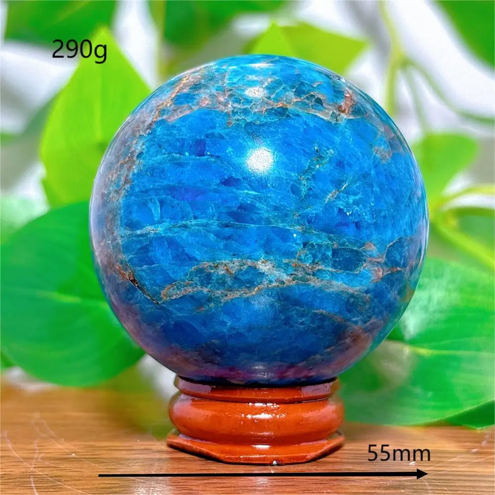 Apatite Sphere Crystal Natural Quartz Stone Home Decoration Minerals Reiki Craft Gifts Love Energy Healing Meditation +Stand