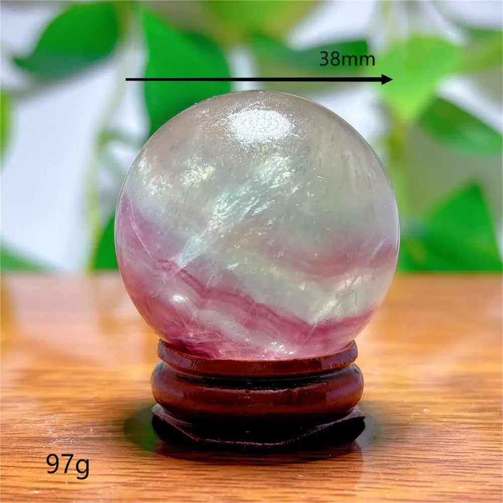 Fluorite Sphere Crystal Natural Quartz Stone Minerals Home Decoration Reiki Craft Energy Healing  Meditation Spiritual +Stand