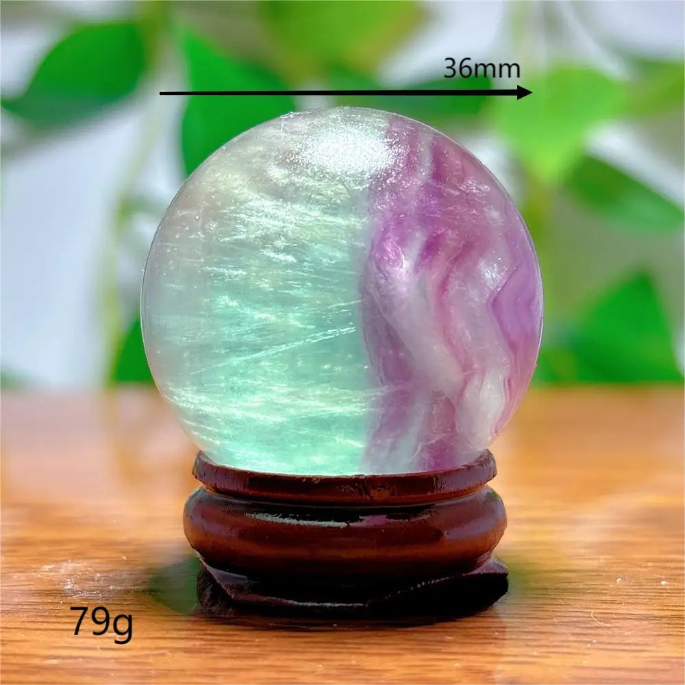 Fluorite Sphere Crystal Natural Quartz Stone Minerals Home Decoration Reiki Craft Energy Healing  Meditation Spiritual +Stand