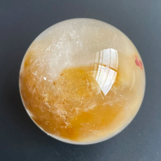 537g Natural Stone Quartz Rutilated Sphere Rabbit Hair Rainbow Crystal Ball Rock Decoration Rough Polished Healing D293